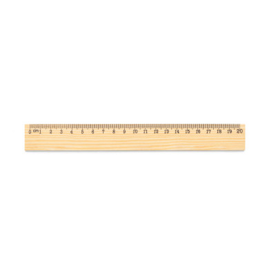 WESLEY 20. Pine wood ruler with 20 cm scale
